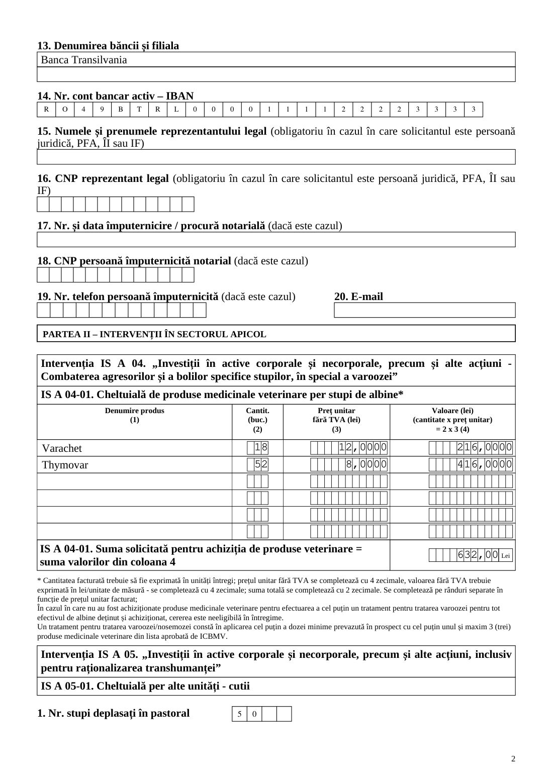 Exemplu cerere ISA (PNA) — pagina 2 din 11